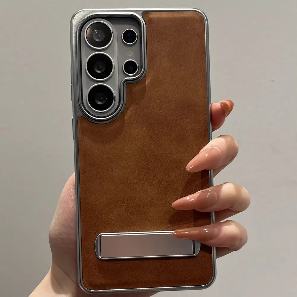Galaxy Leather Plating Foldable Case