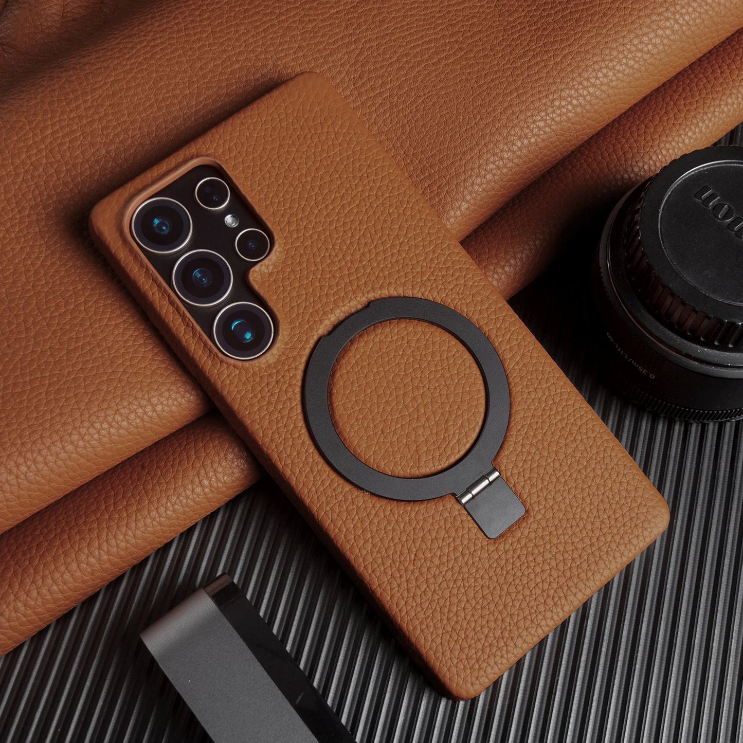 Galaxy Lychee Leather Foldable Case