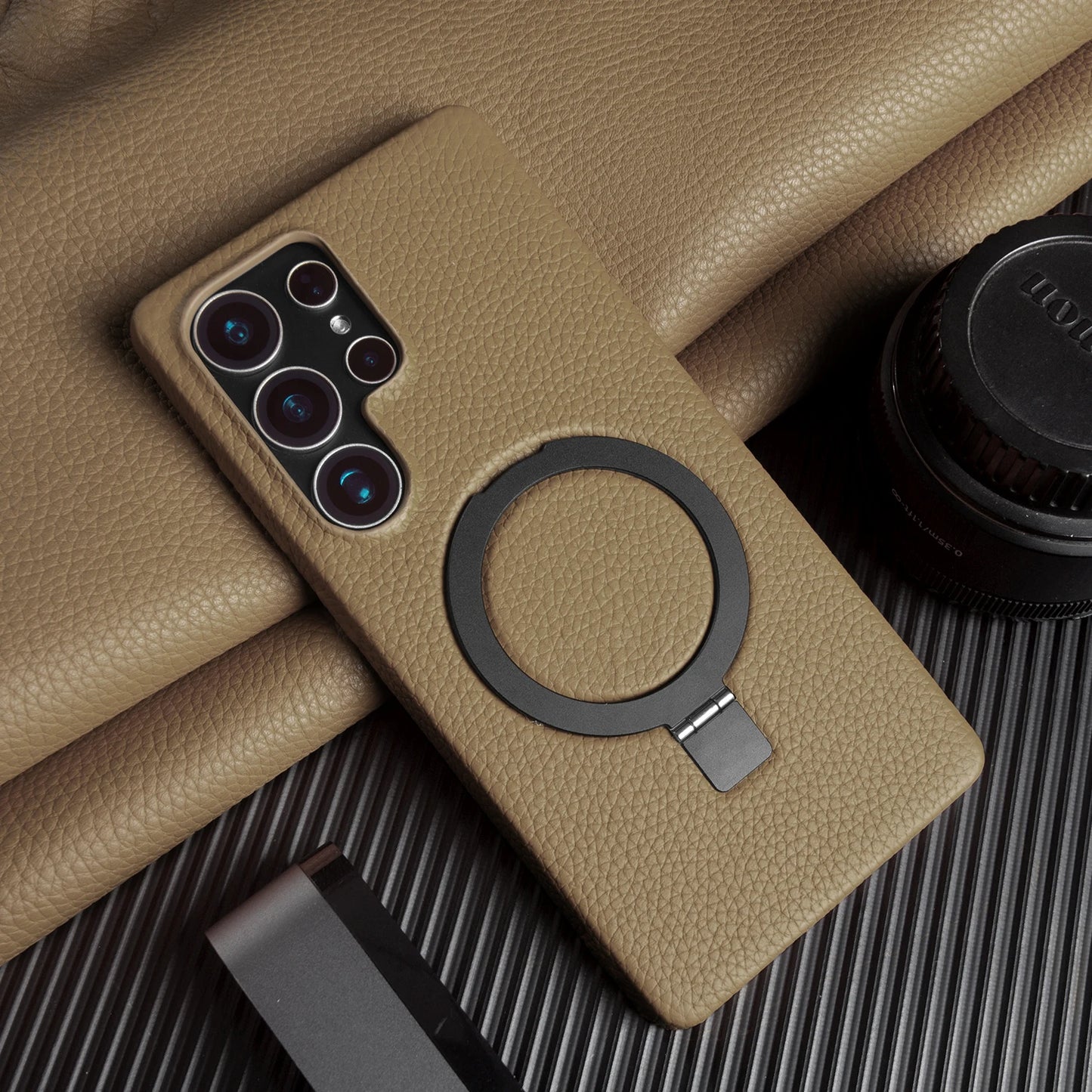 Galaxy Lychee Leather Foldable Case