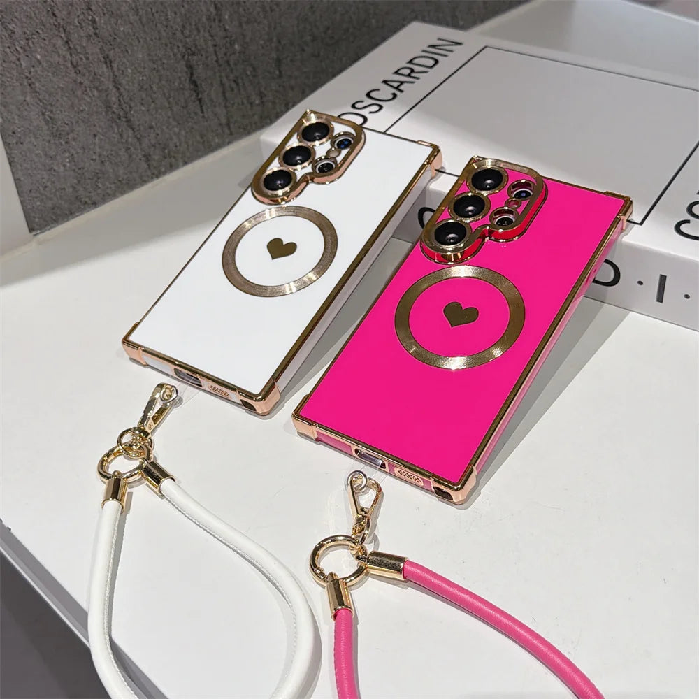 Samsung Magnetic Love Heart Lanyard Case