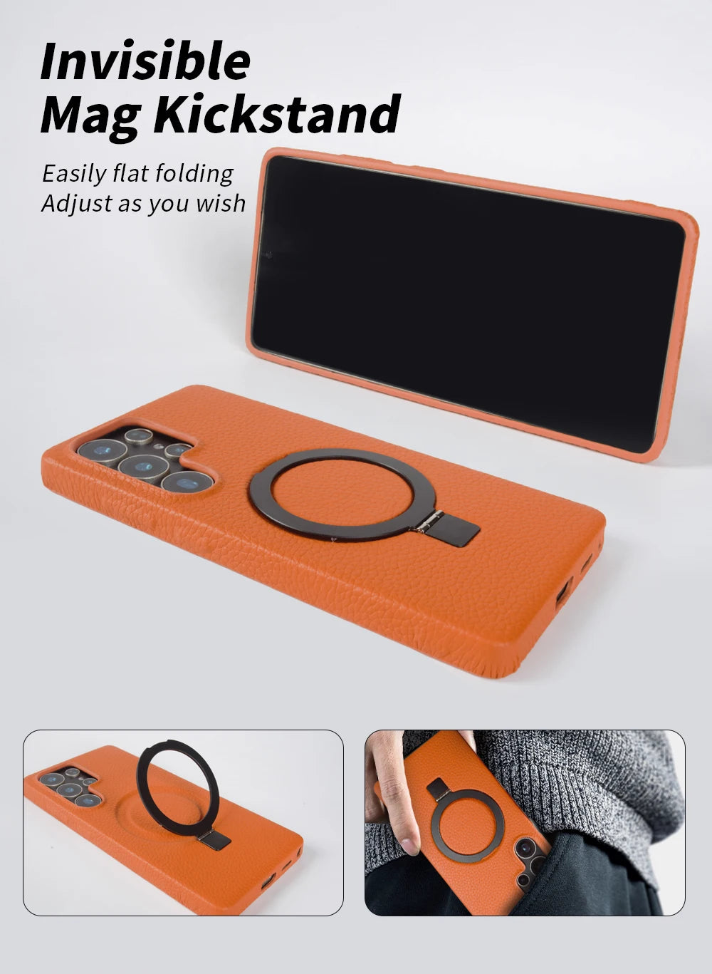 Galaxy Lychee Leather Foldable Case