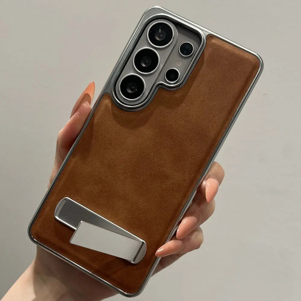 Galaxy Leather Plating Foldable Case