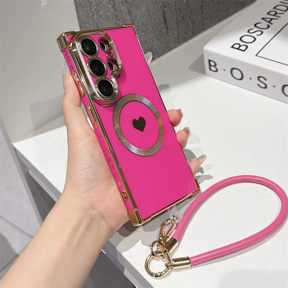 Samsung Magnetic Love Heart Lanyard Case