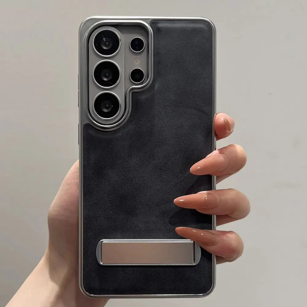 Galaxy Leather Plating Foldable Case