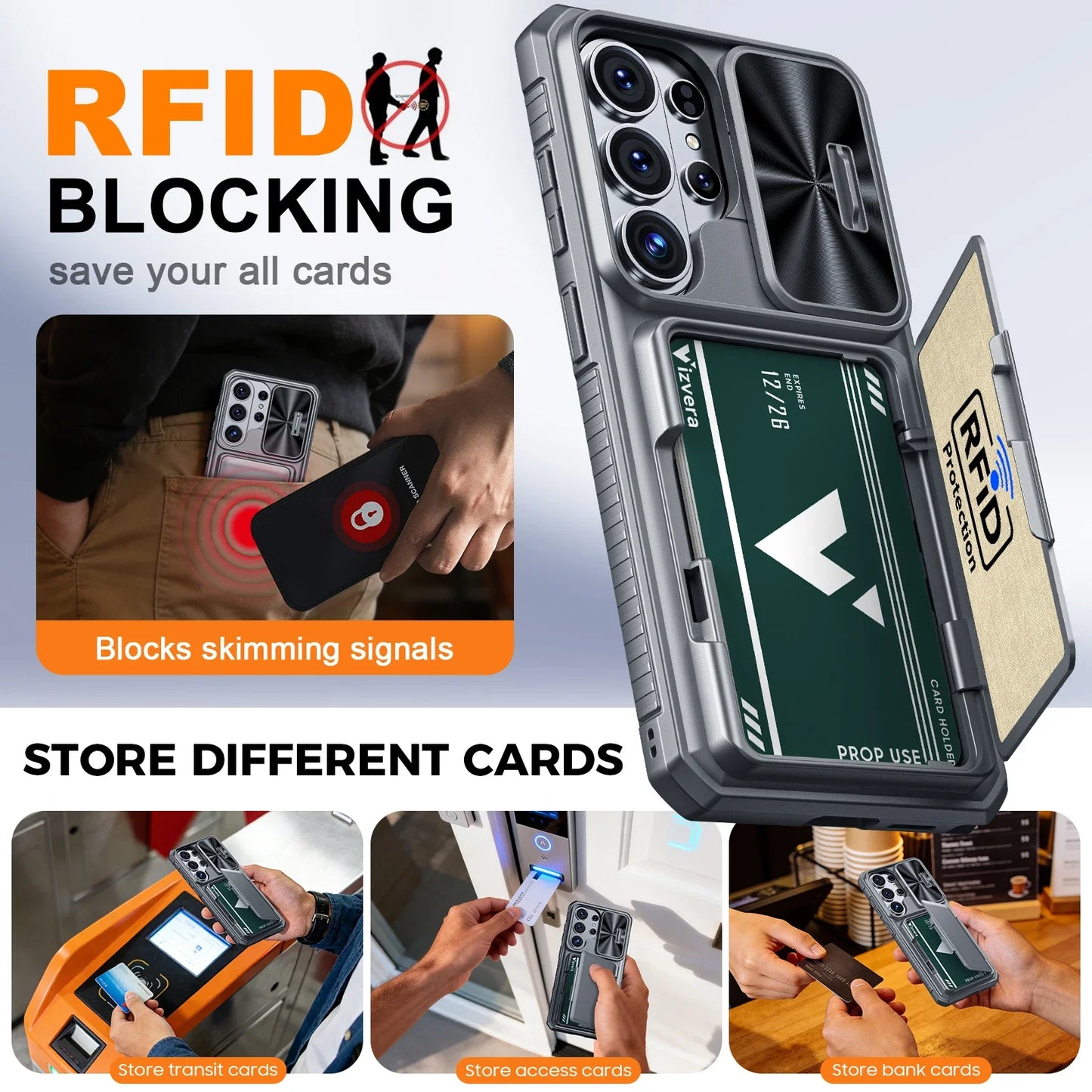 Galaxy Wallet Card Holder Kickstand Case