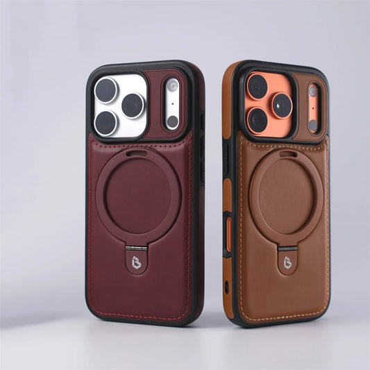 iPhone MagSafe Ring PU Leather Case