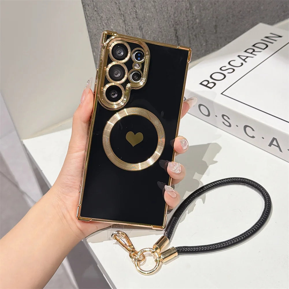 Samsung Magnetic Love Heart Lanyard Case