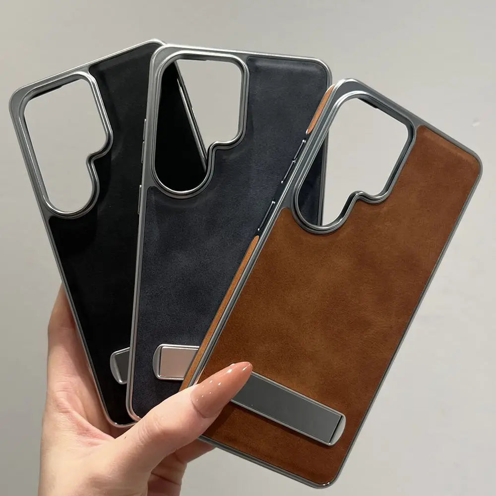 Galaxy Leather Plating Foldable Case