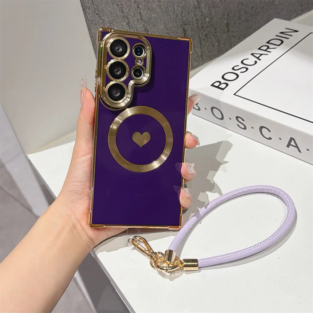 Samsung Magnetic Love Heart Lanyard Case