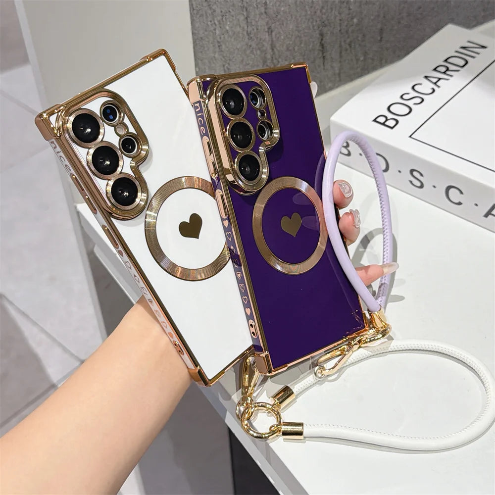 Samsung Magnetic Love Heart Lanyard Case