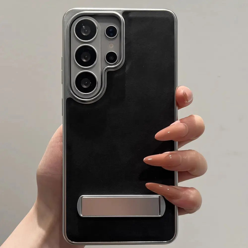 Galaxy Leather Plating Foldable Case