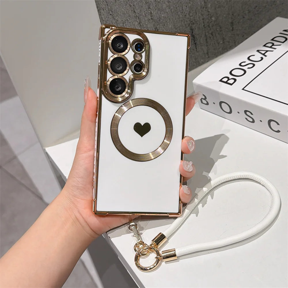 Samsung Magnetic Love Heart Lanyard Case
