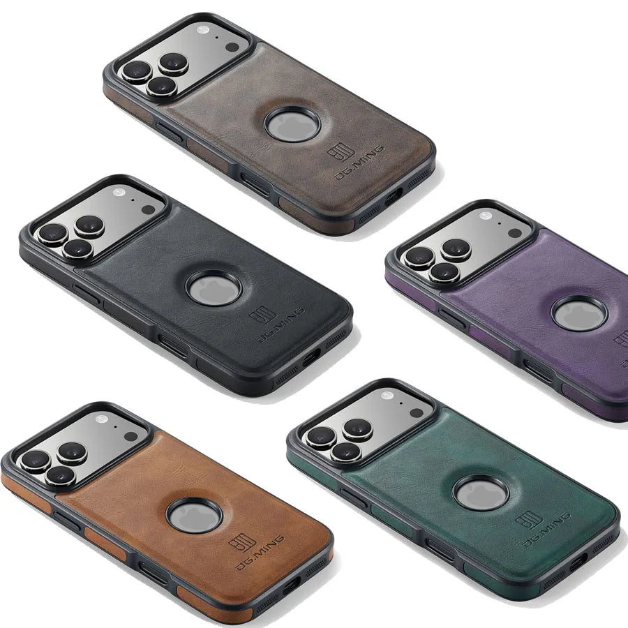 iPhone MagSafe Leather Logo View Case