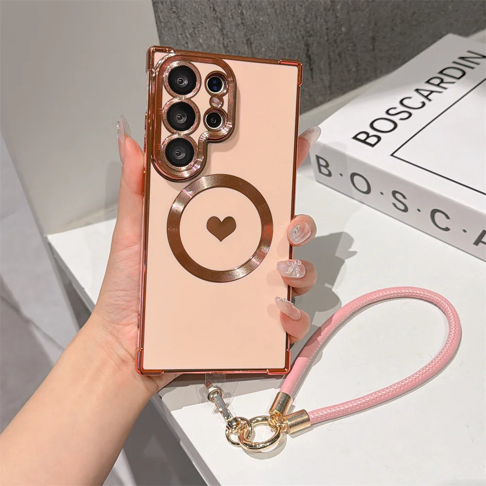 Samsung Magnetic Love Heart Lanyard Case