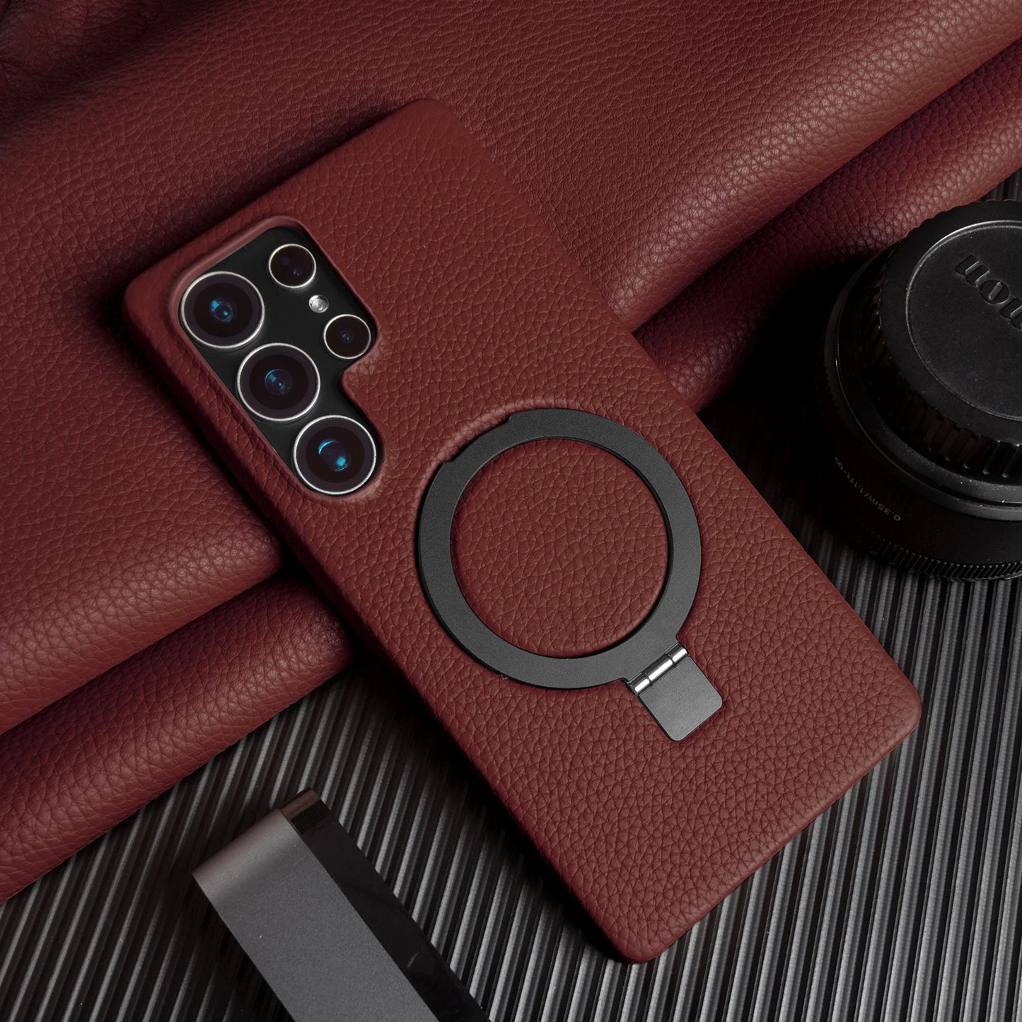 Galaxy Lychee Leather Foldable Case