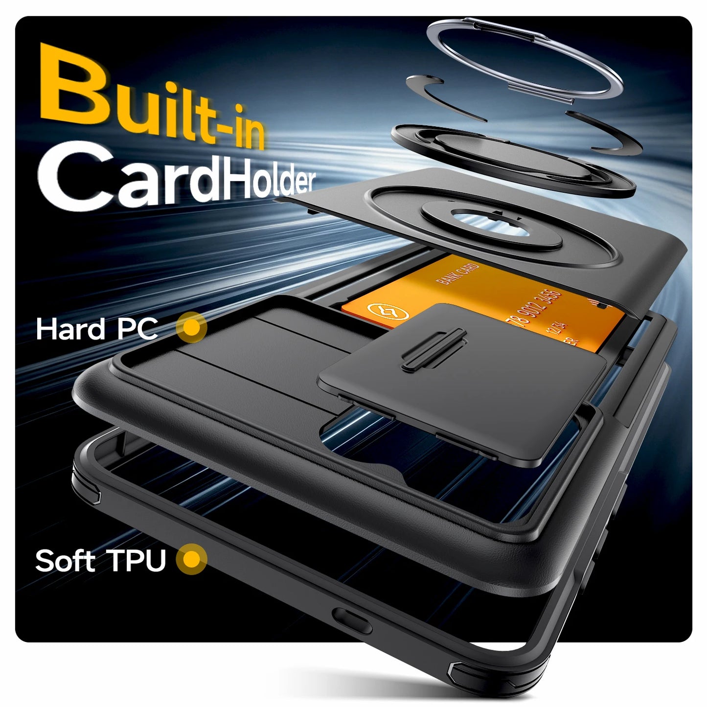 Galaxy Wallet Card Slot Stand Case