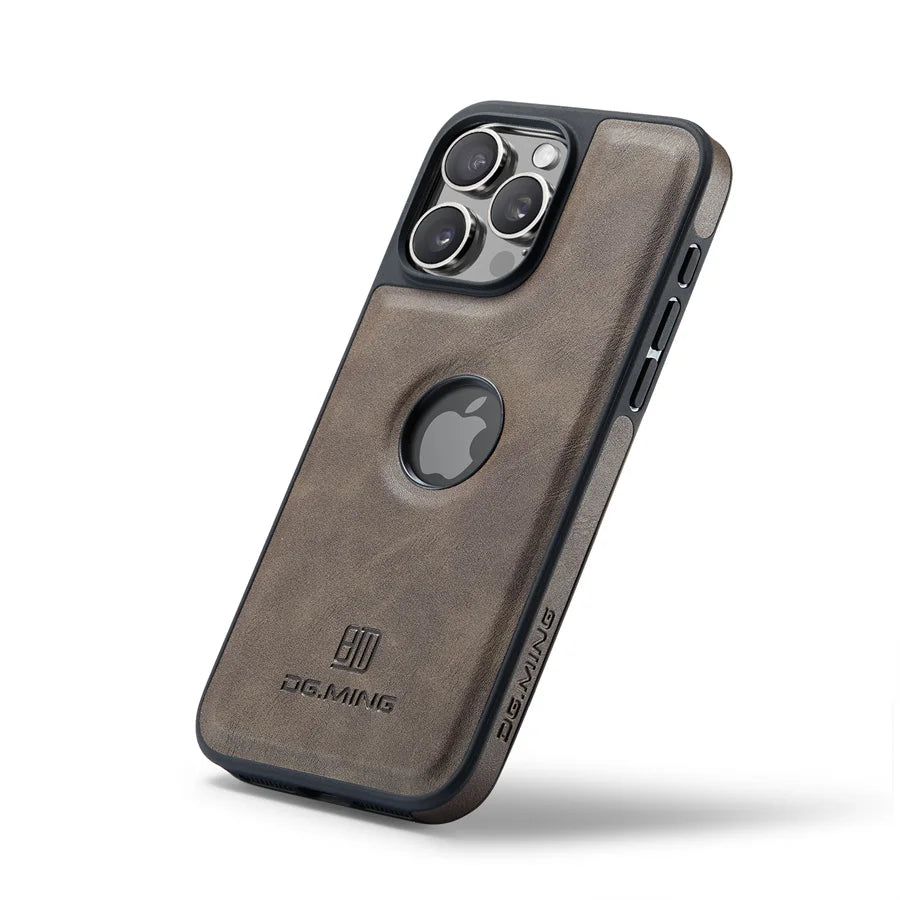 iPhone MagSafe Leather Logo View Case