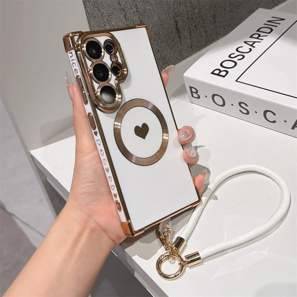 Samsung Magnetic Love Heart Lanyard Case