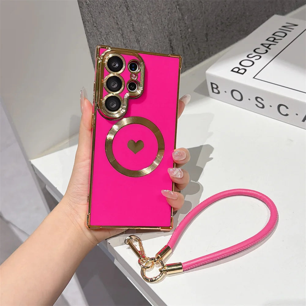 Samsung Magnetic Love Heart Lanyard Case