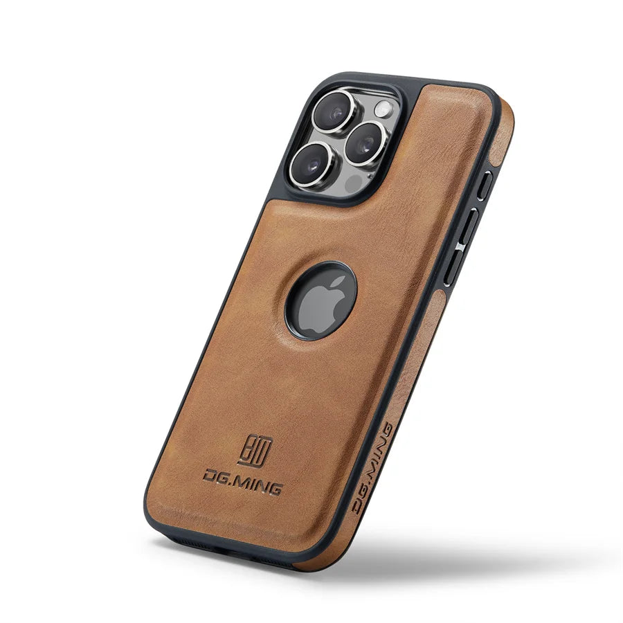 iPhone MagSafe Leather Logo View Case