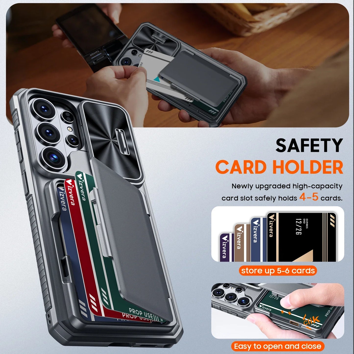 Galaxy Wallet Card Holder Kickstand Case