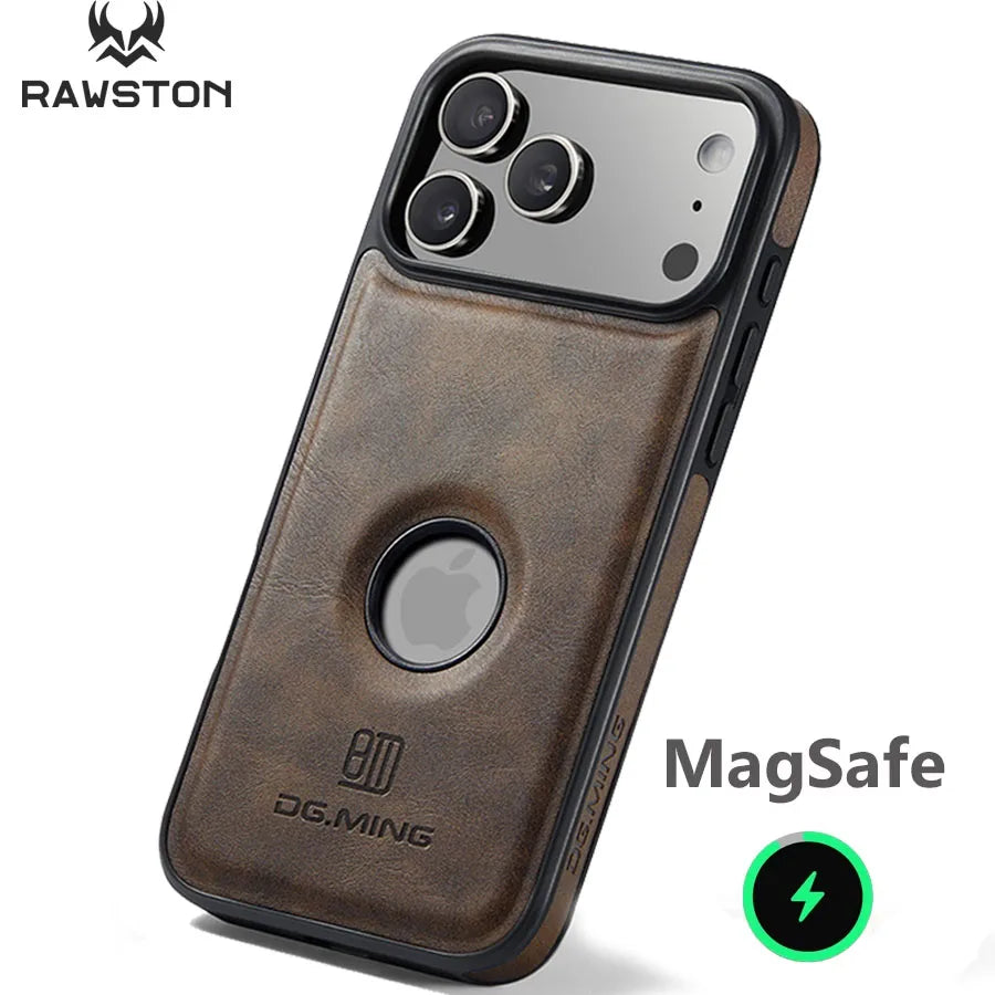 iPhone MagSafe Leather Logo View Case