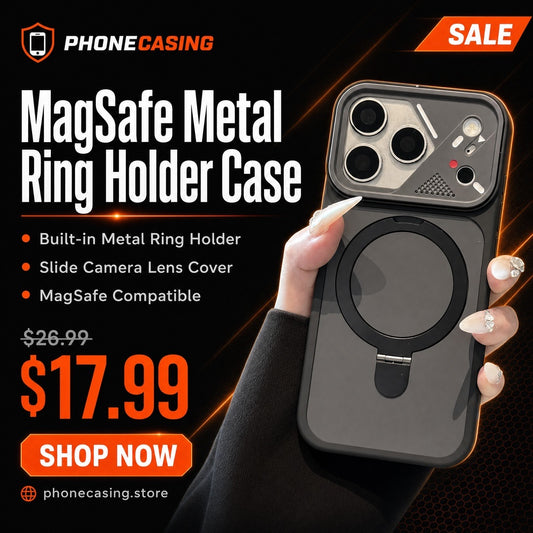 iPhone MagSafe Metal Ring Holder Case